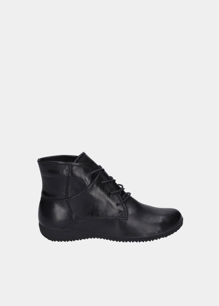 Josef Seibel Premium Leather Lace Up Ankle Boots - Black