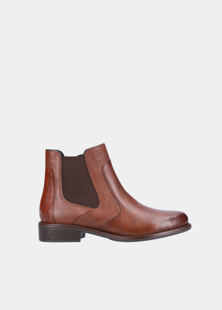 Remonte Stylish Chelsea Style Ankle Boots - Chestnut