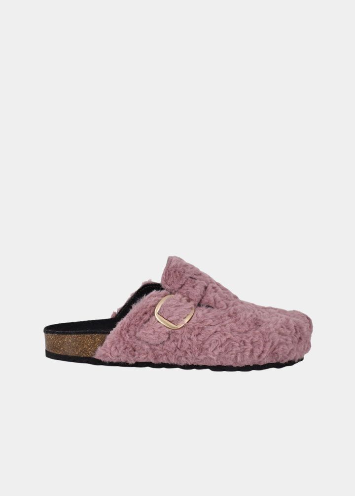 Emma Plush Shearling Clog - Rose