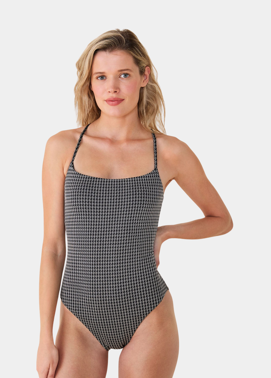 The Fiji One Piece -  Black Houndstooth - Long Torso
