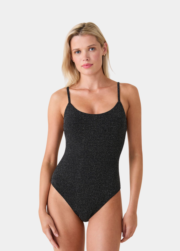 The Amalfi One Piece - Black Silver - Long Torso