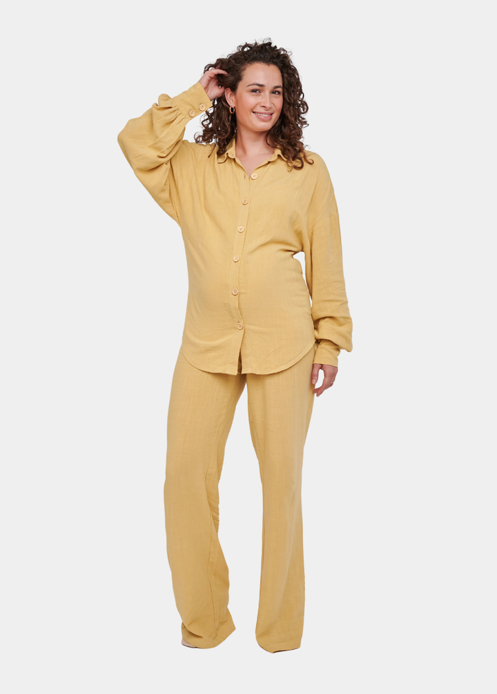 Leilani Tall Linen Trouser (Trousers Only) - Mustard Yellow