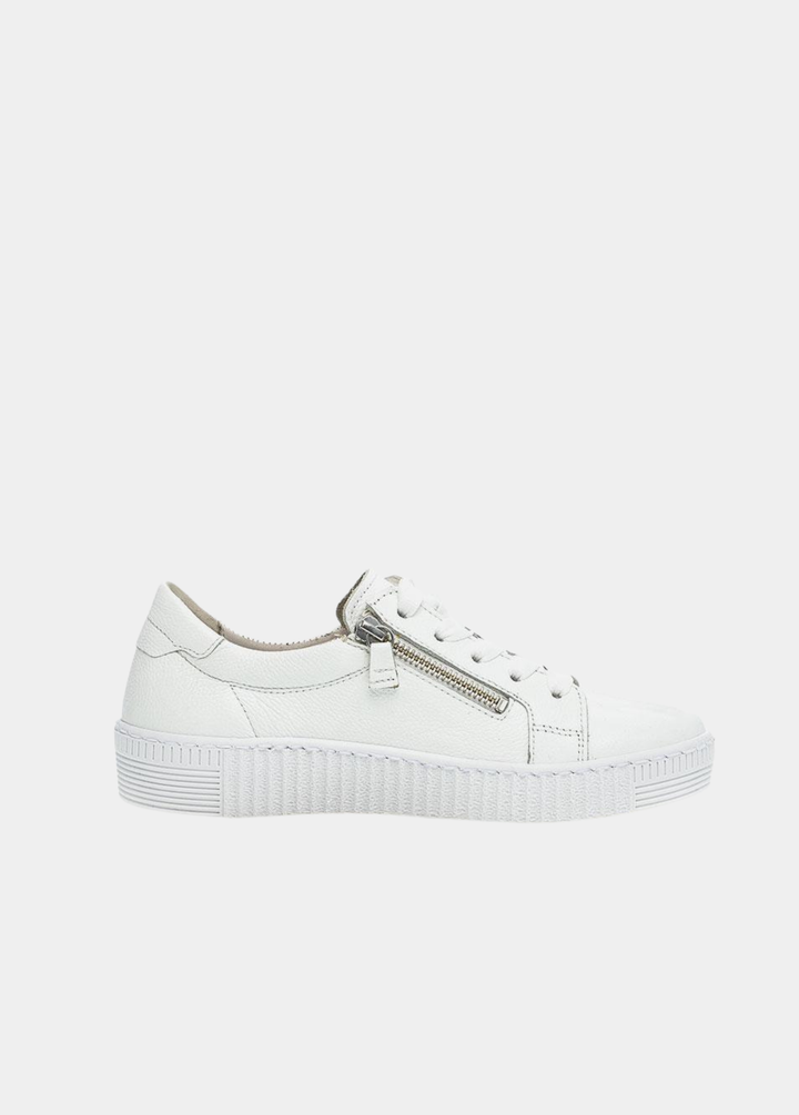 Gabor Classic Leather Trainer - White