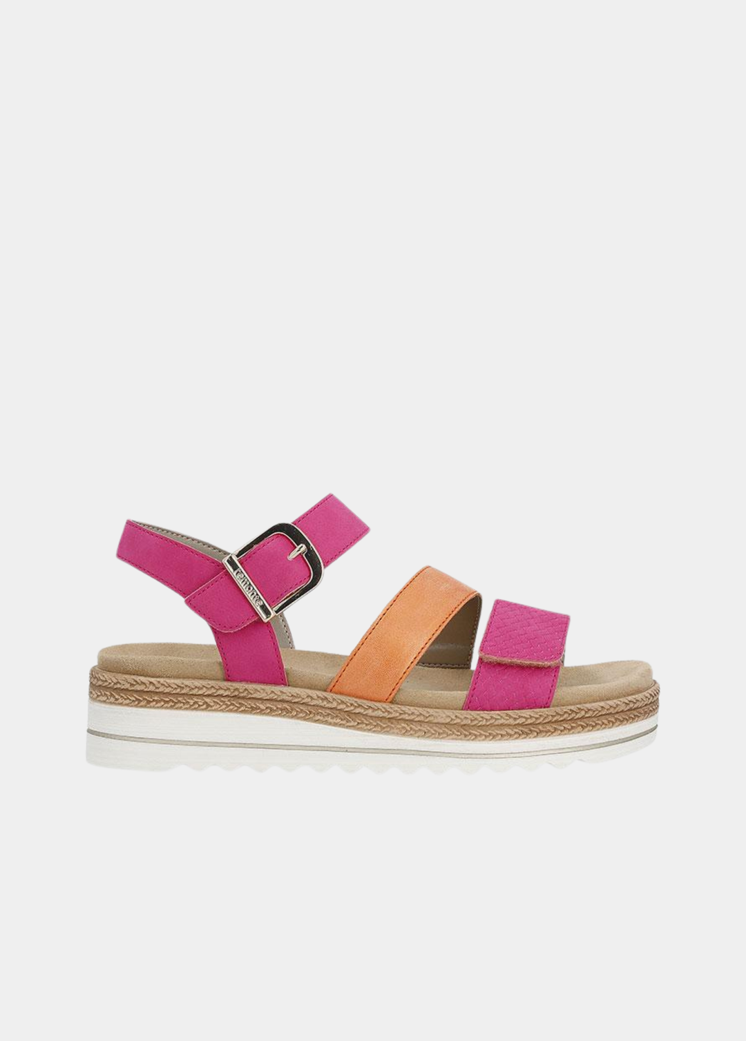 Remonte Gorgeous Vegan Wedge Sandals - Magenta/Orange