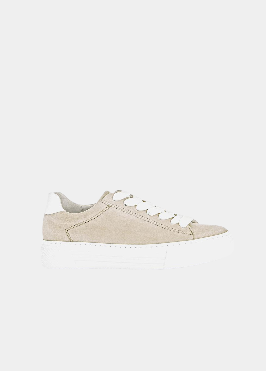 Gabor Trendy Suede Platform Trainers - Beige