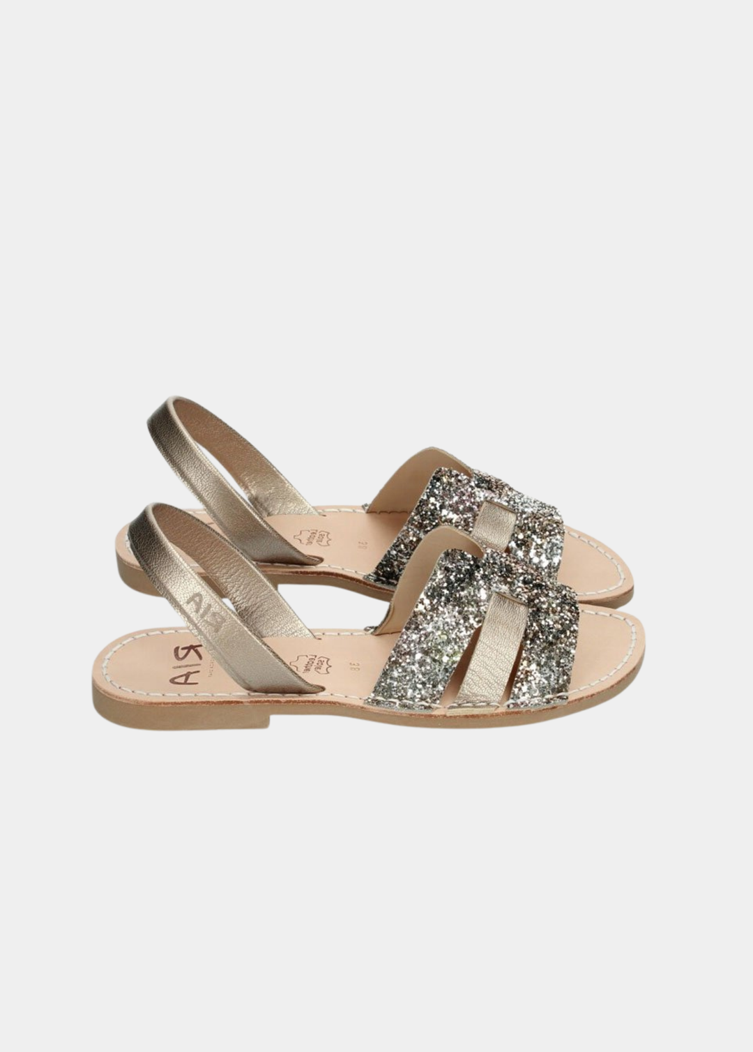 Ria Glam Glitter Sandals -  Bronze Metallic