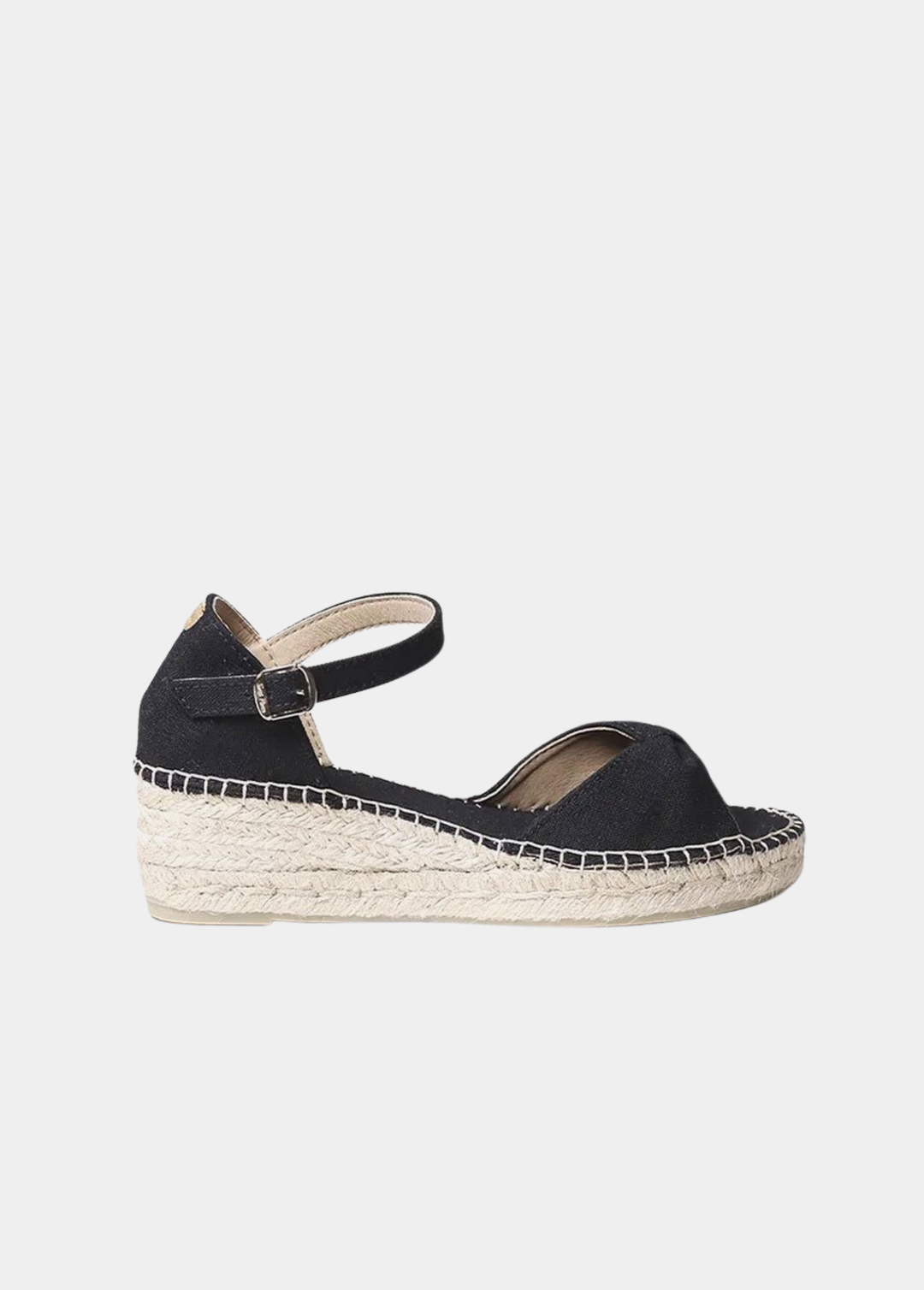 Toni Pons Open Toe Espadrille Wedge - Black