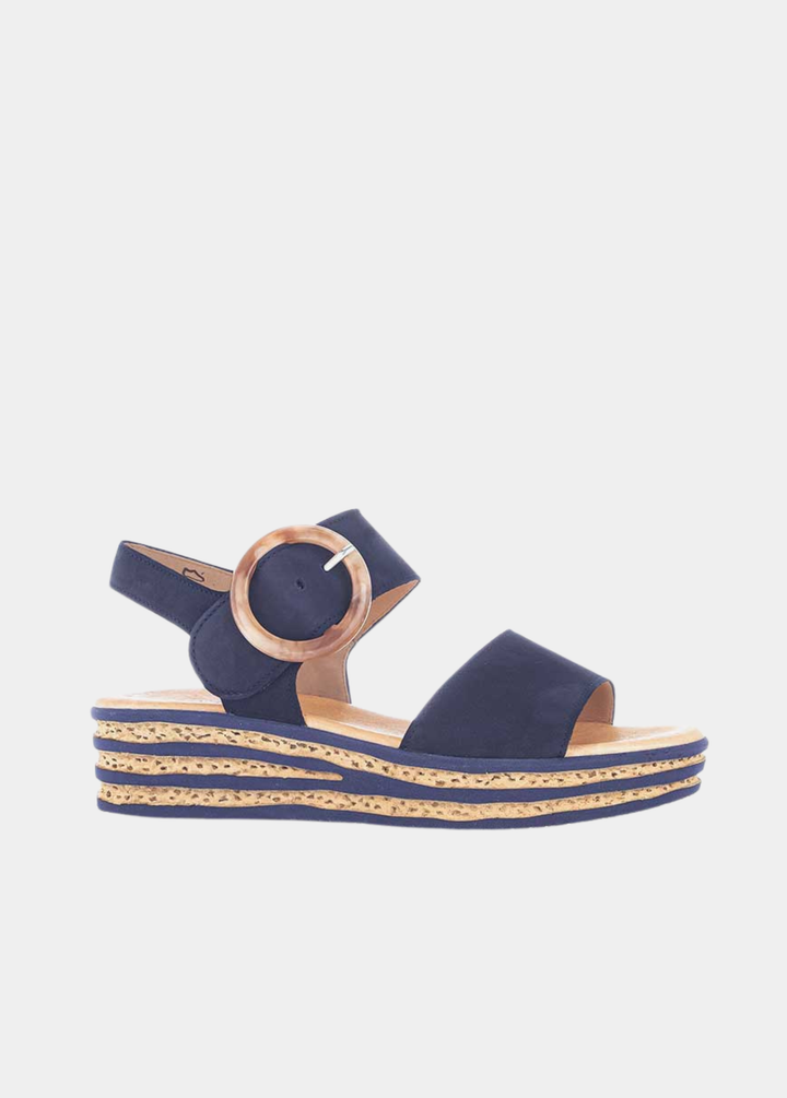 Gabor Stylish Wedge Sandals - Navy