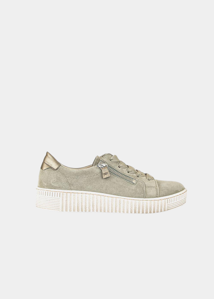 Gabor Chunky Suede Trainer - Taupe