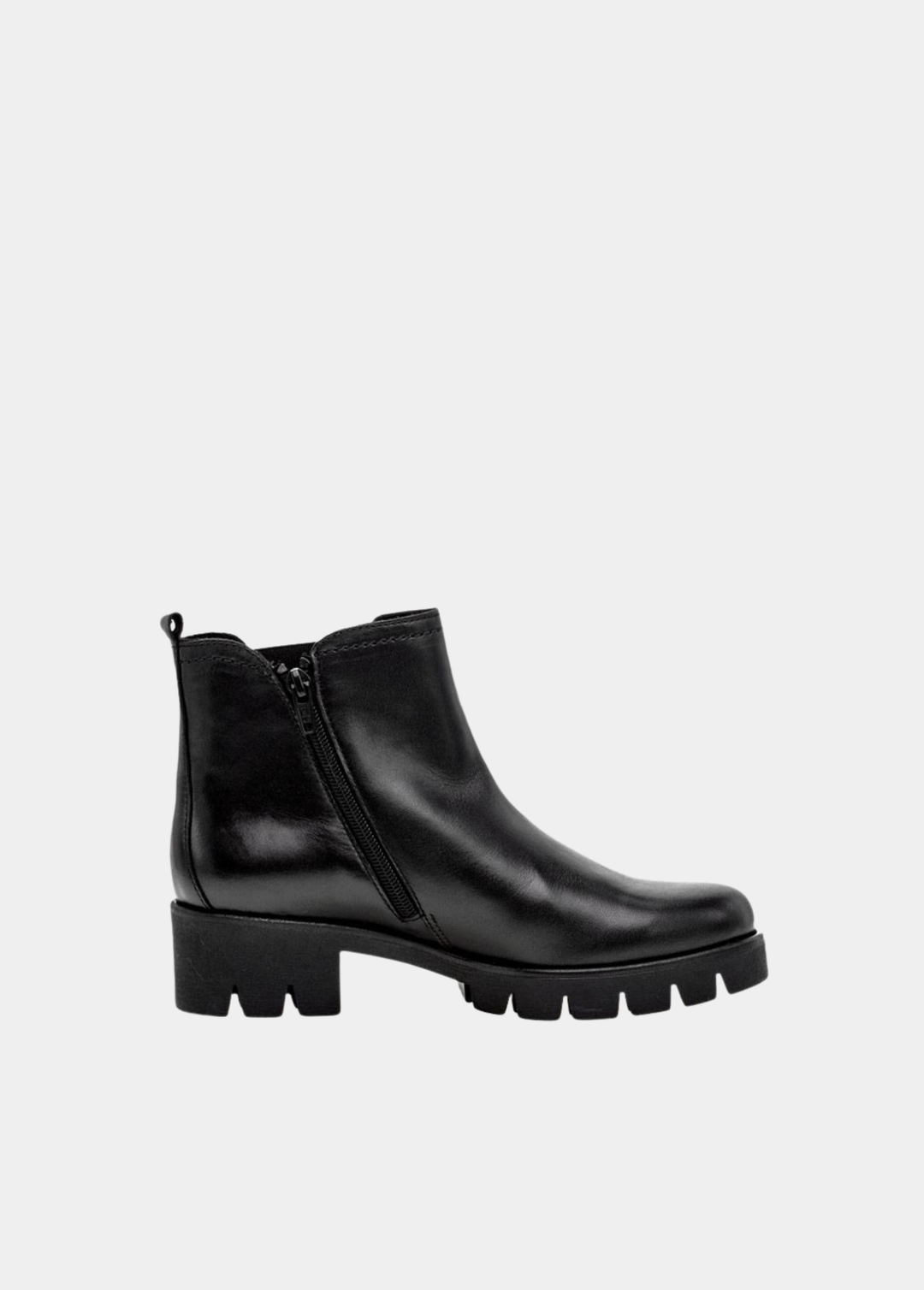 Gabor Chic Leather Ankle Boots - Black