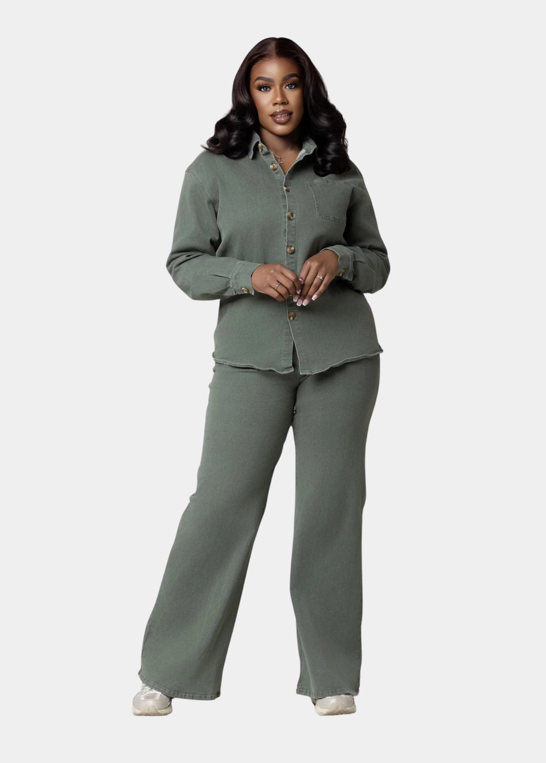 Tall Denim Pants -  Olive Green