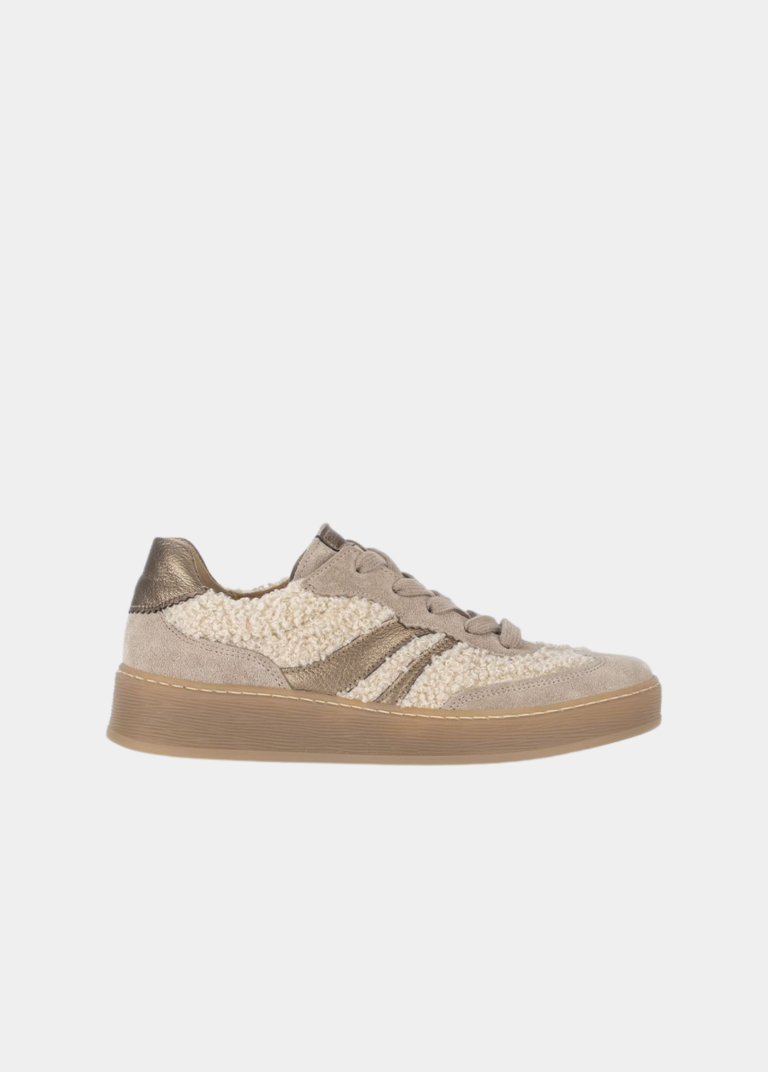 Gabor Trendy Teddy Sneakers - Beige/Gold