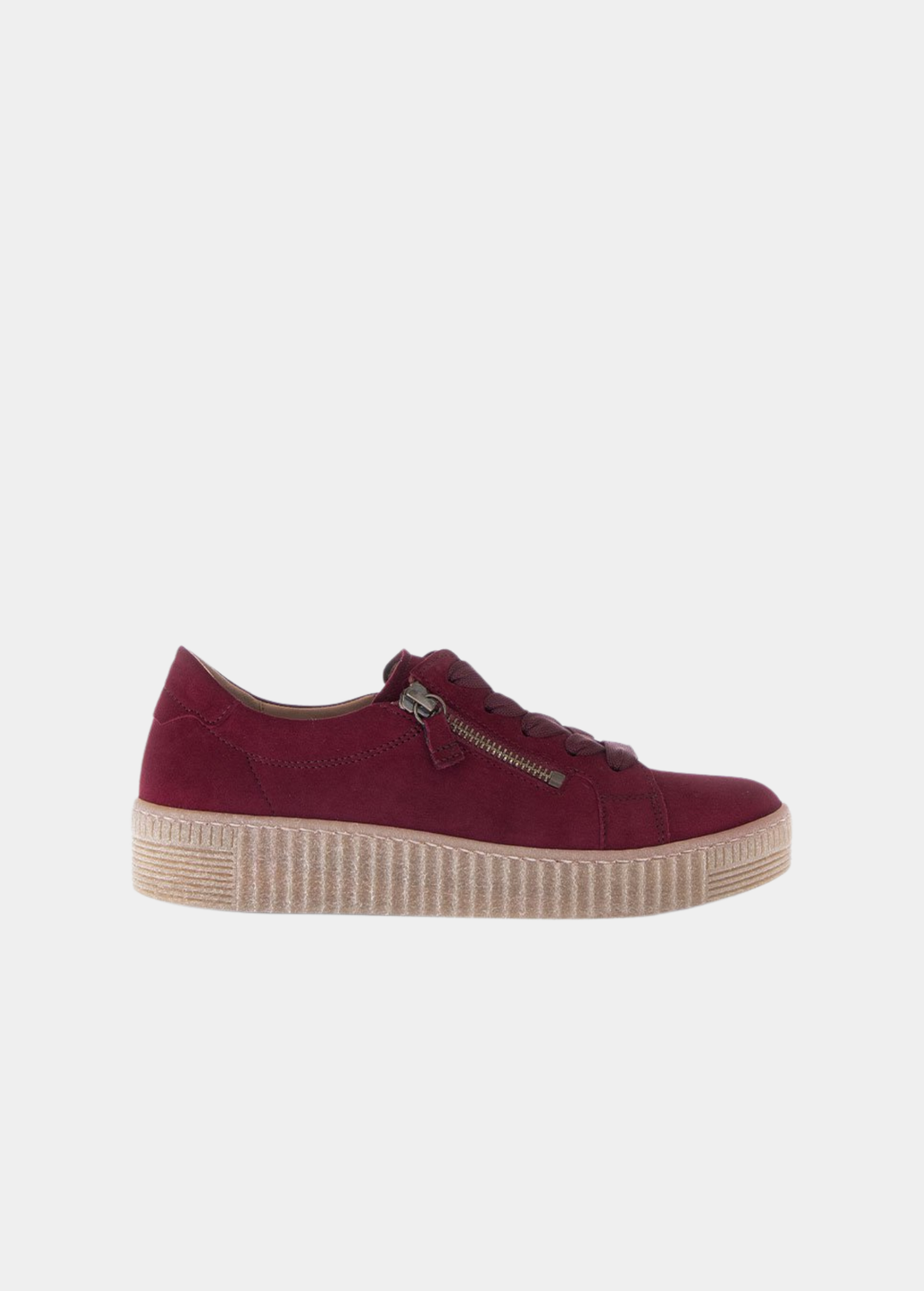 Gabor Chunky Suede Trainers - Burgundy