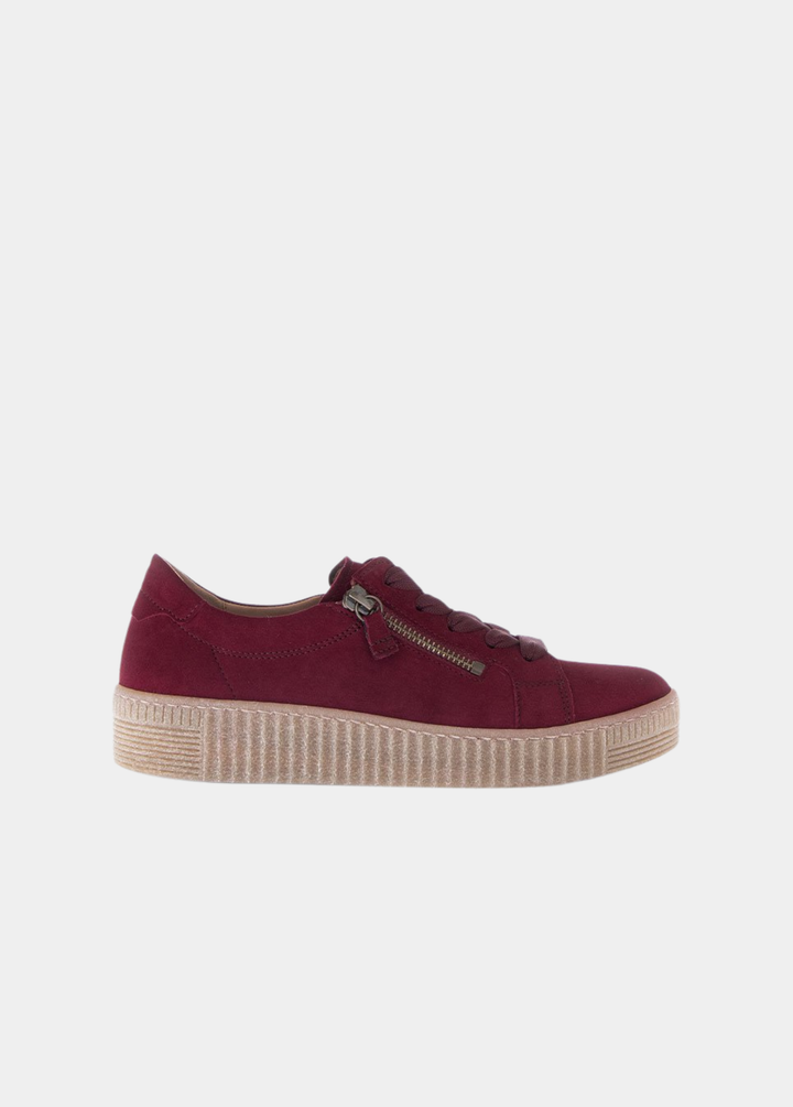 Gabor Chunky Suede Trainers - Burgundy