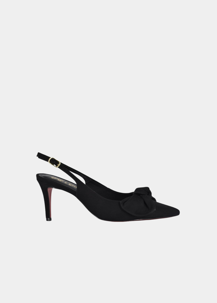 Belle & Lucy Elegant  Suedette Slingbacks - Black