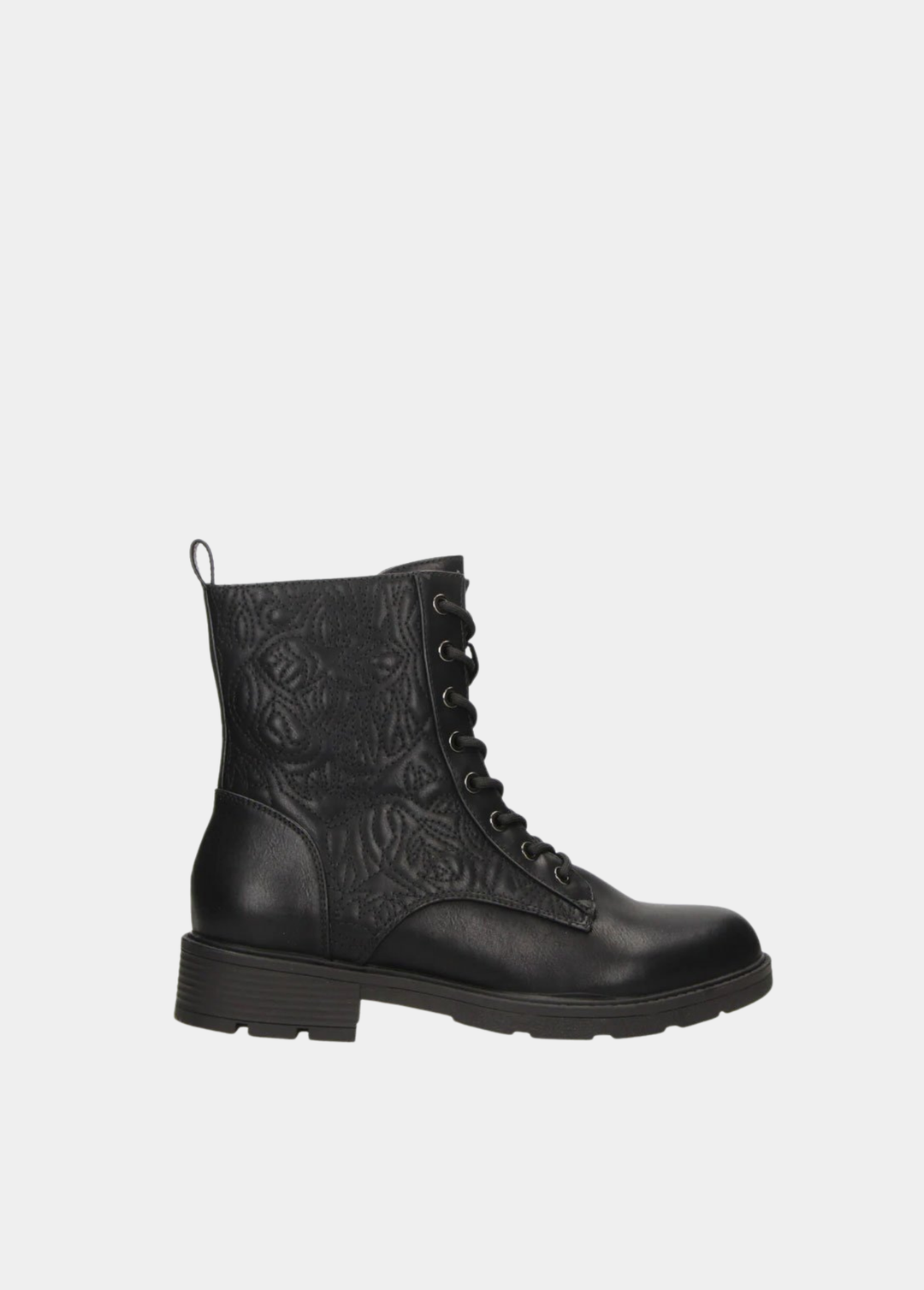 XL Fitters Pretty Floral Embossed Combat Boots