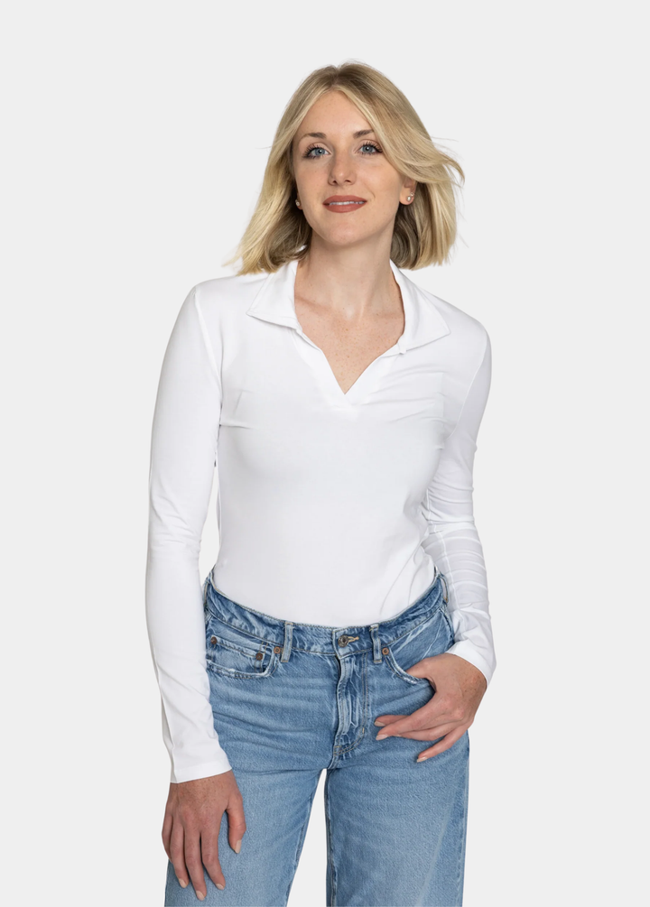 Tall Women’s Collared Long Sleeve Bodysuit