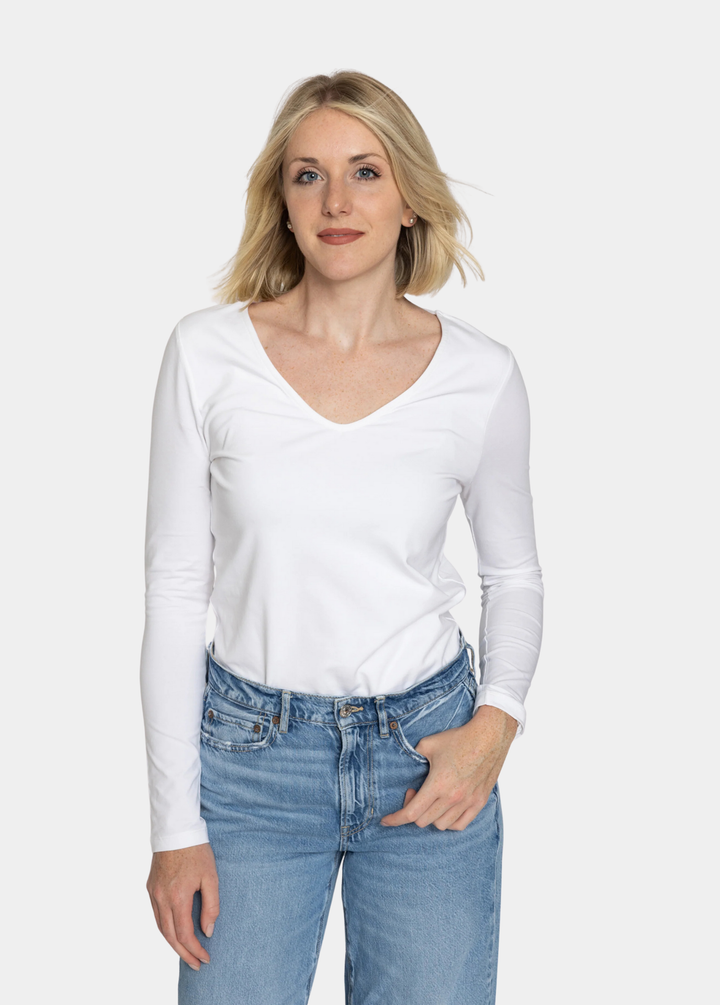 Tall Women’s Double Front V-Neck Long Sleeve Tee