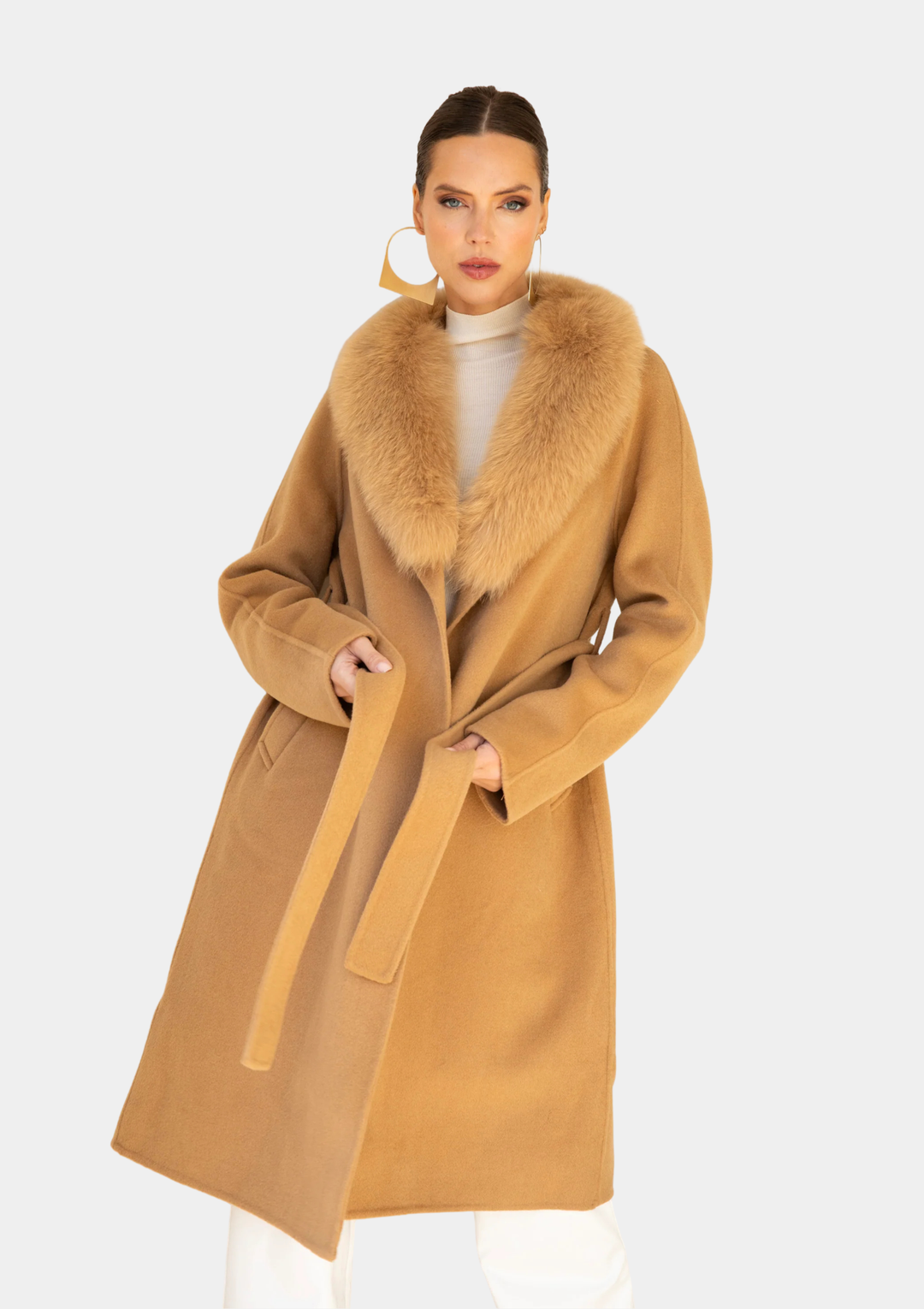 The Heirloom Wool & Fur Coat - Tan