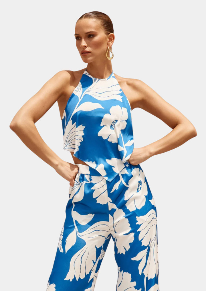 High Society Top - Blue Floral