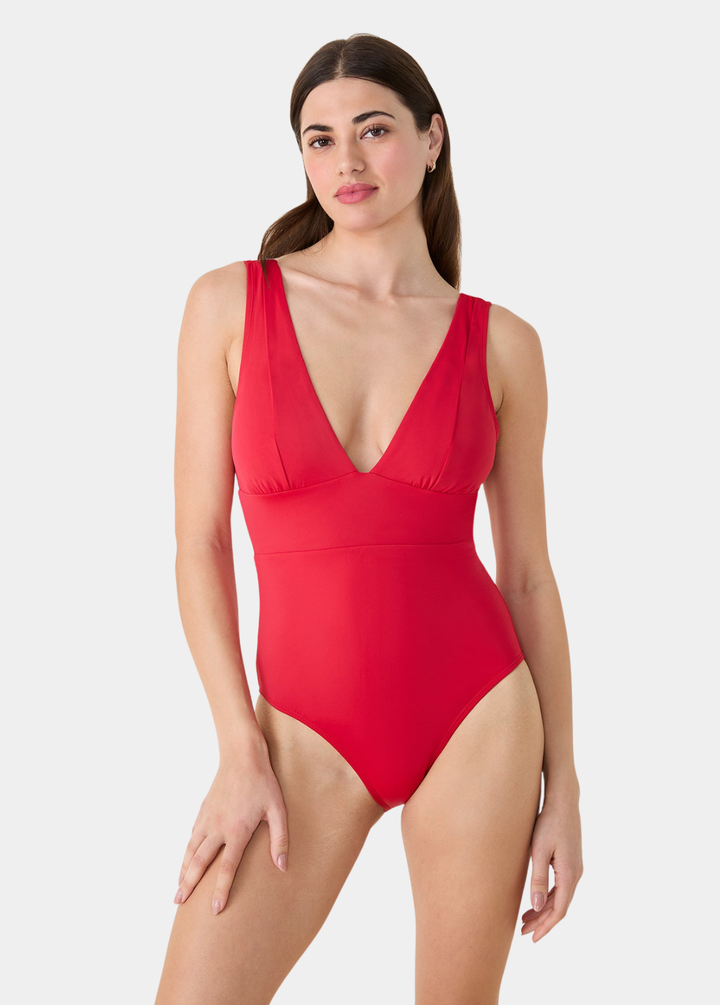 The Mykonos One Piece - Eco Nylon - Cherry Red - Long Torso