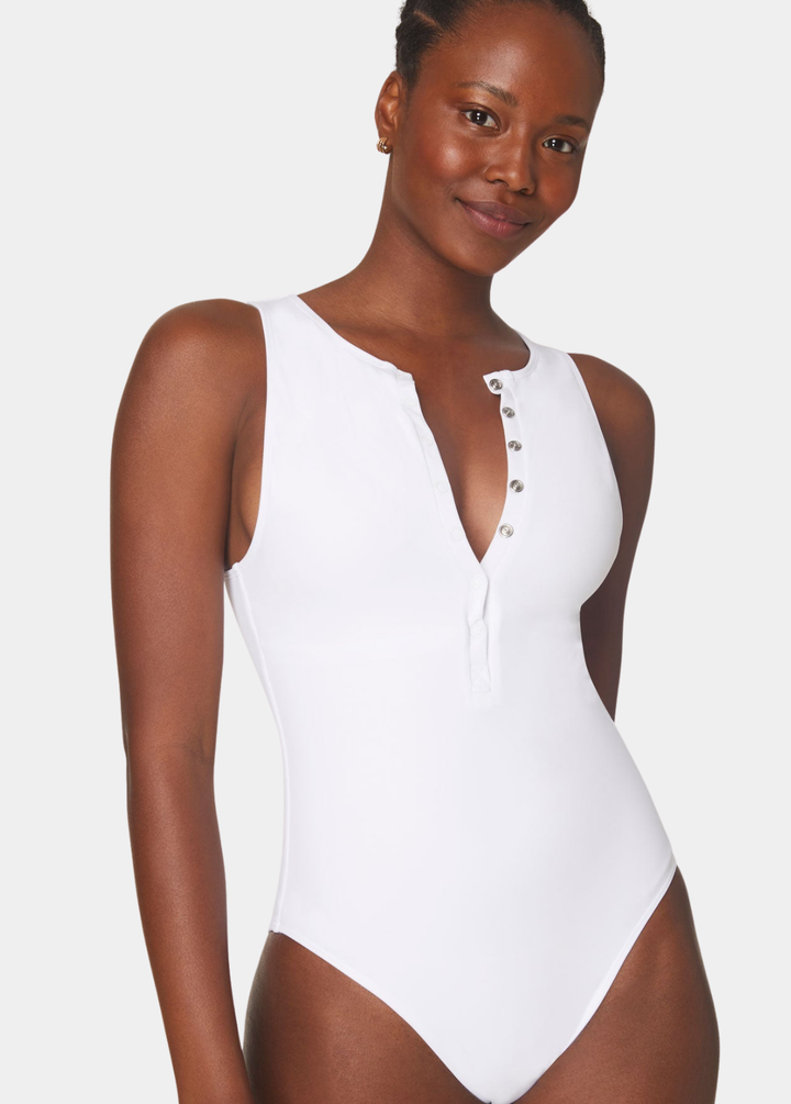 The Malibu One Piece - Eco Nylon - White - Long Torso