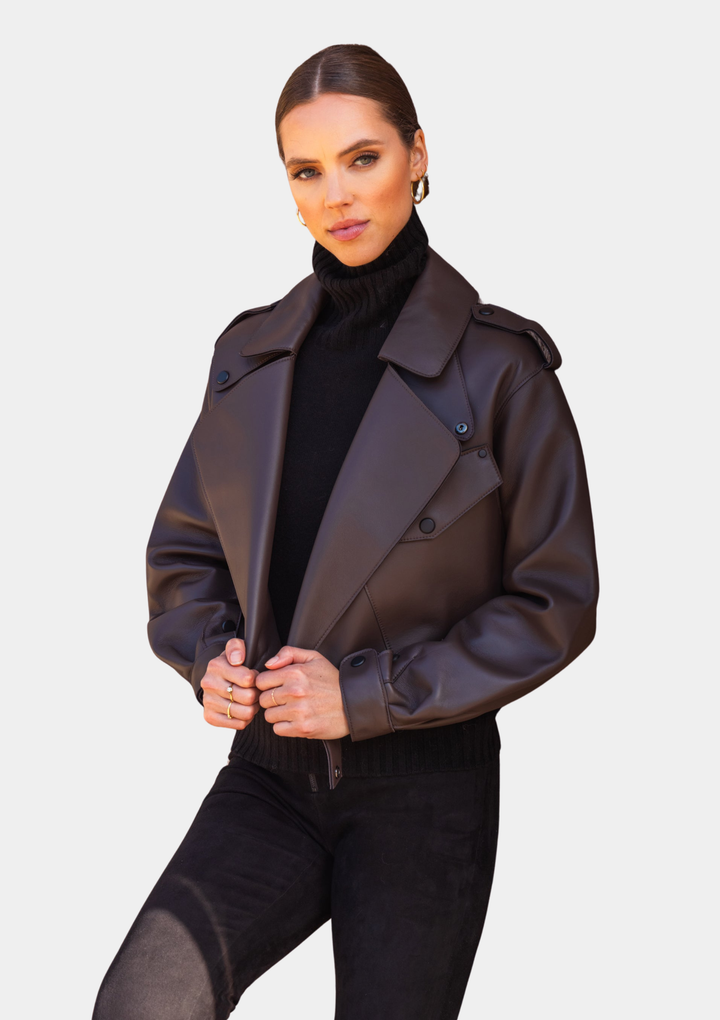 First Love Leather Jacket - Brown