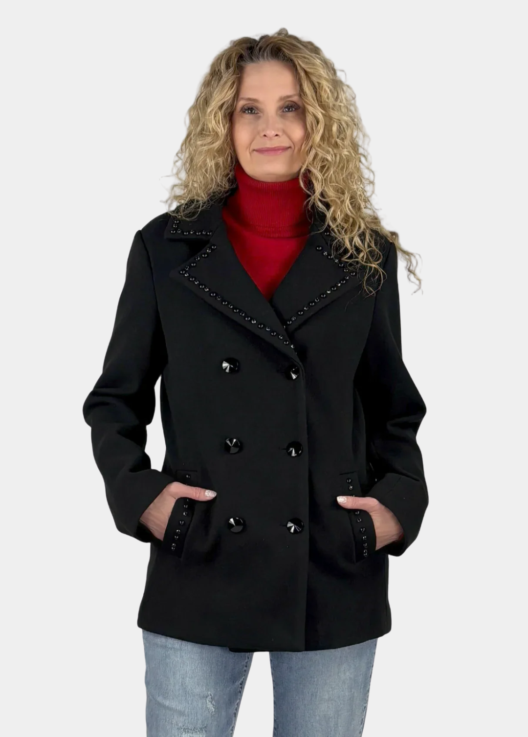 Embellished Tall Peacoat