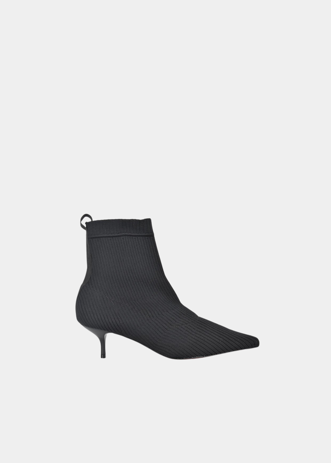 Belle & Lucy Chic & Contemporary Ribbed Knit Ankle Boots -  Black