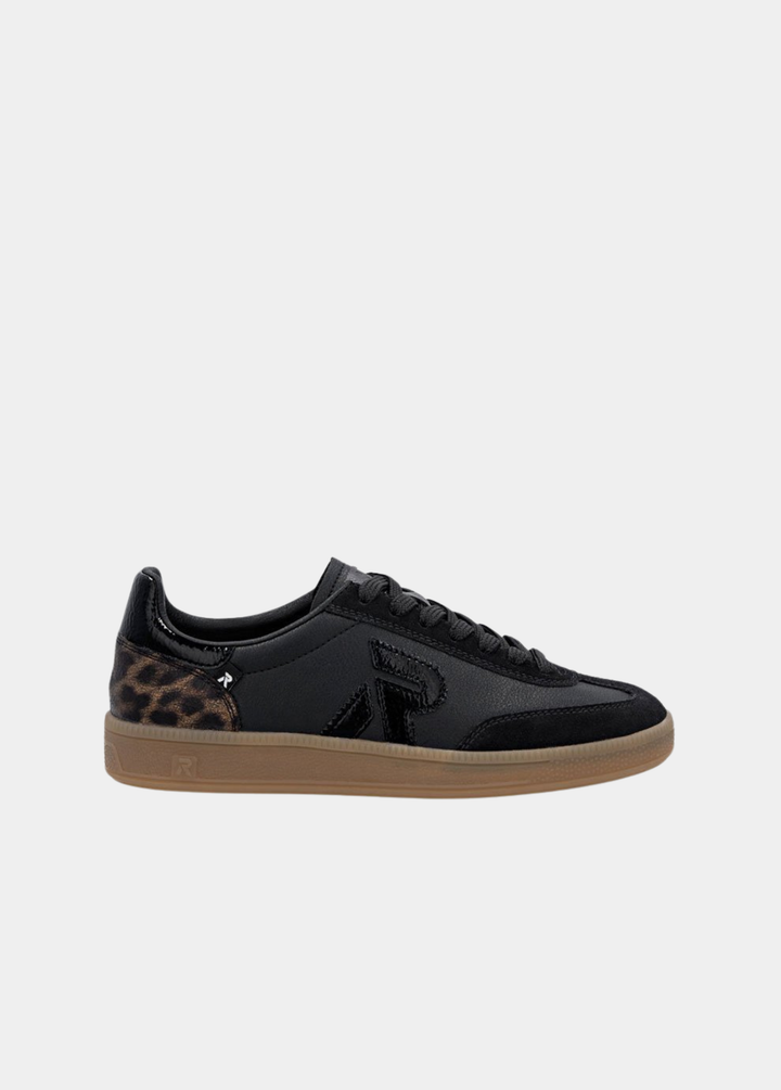 Rieker Trendy Combi Trainers - Black/Leopard