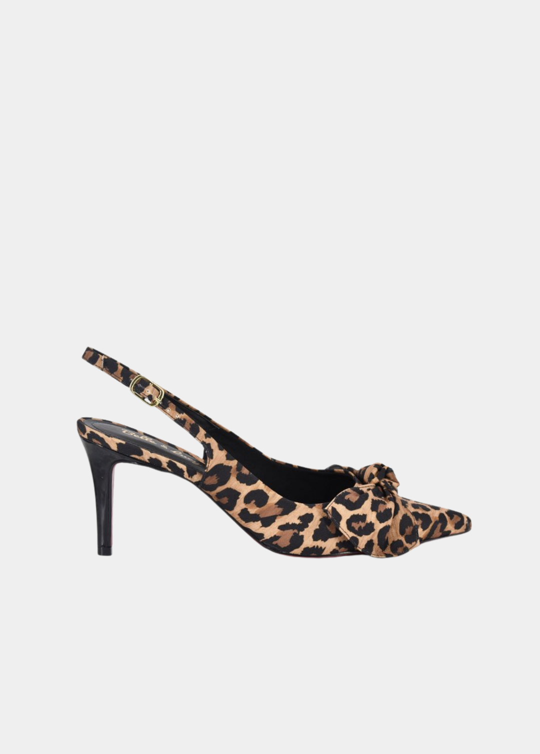 Belle & Lucy Chic Slingback Heels with Bow -  Leopard Print