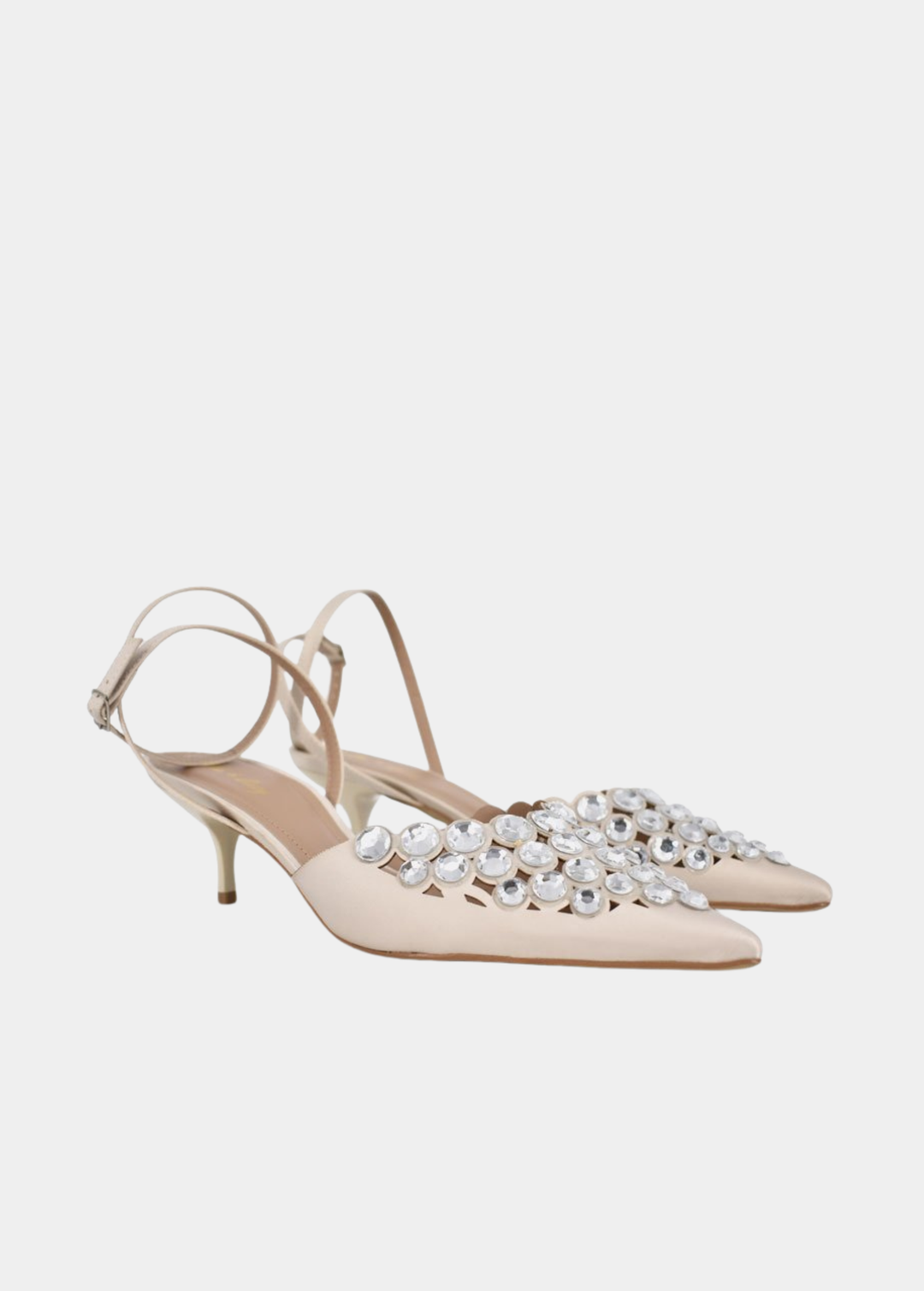 Belle & Lucy Glamourous Almond Crystal Heels