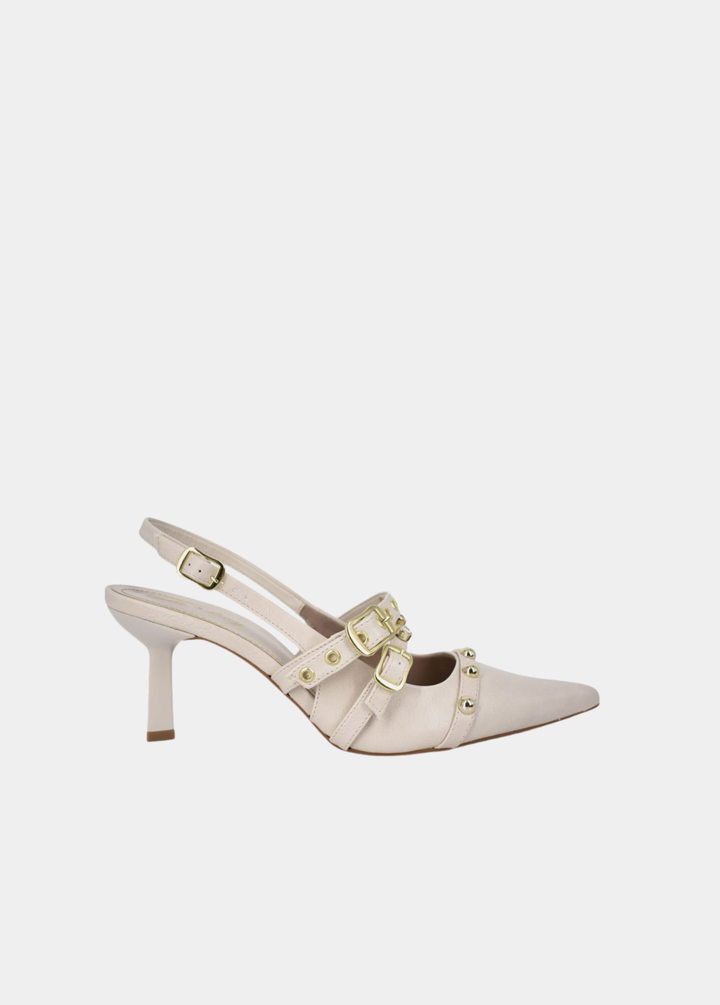 Belle & Lucy Signature  Slingback Heels - Off White