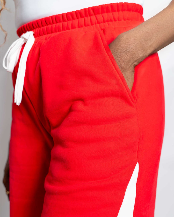 Tall Stripe Sweatpants - Red and White