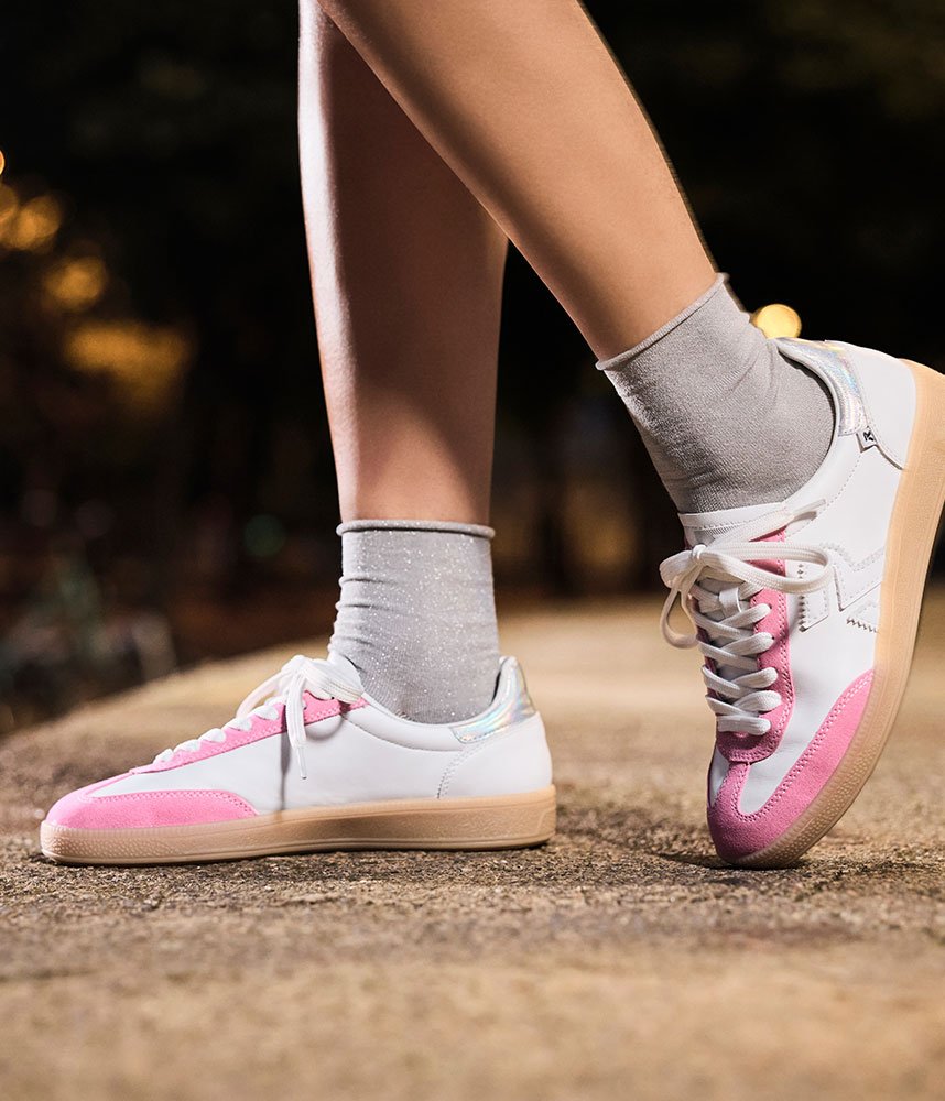 Rieker Gorgeous White/Pink Combi Trainers – Tall Size