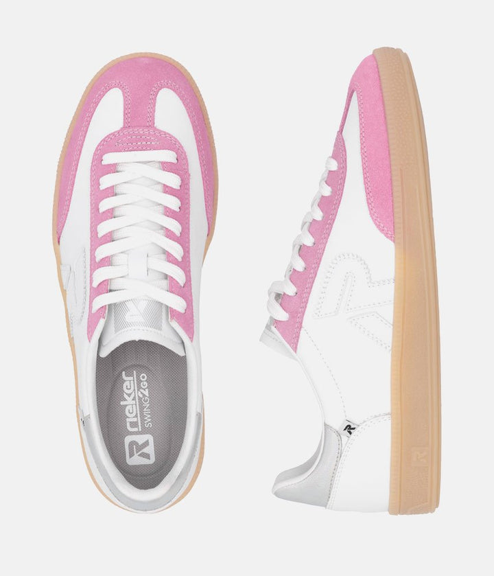 Rieker Gorgeous White/Pink Combi Trainers