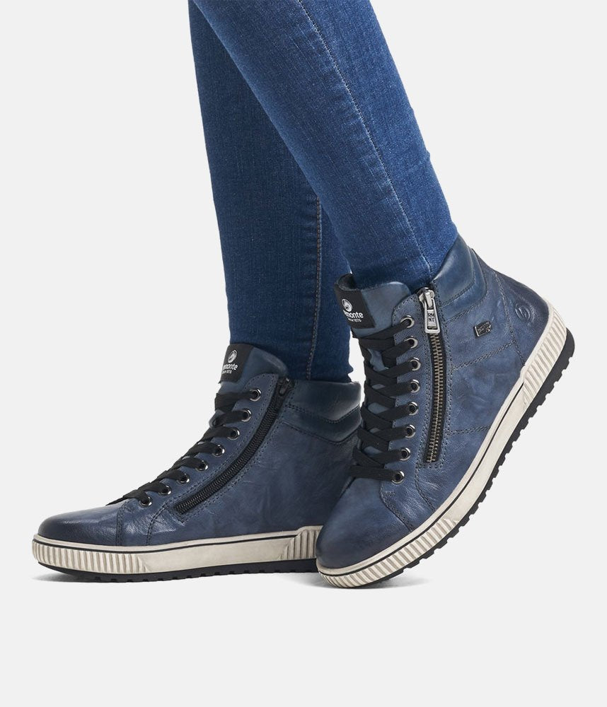 Remonte Stylish Baltic High-Top Sneakers - Blue