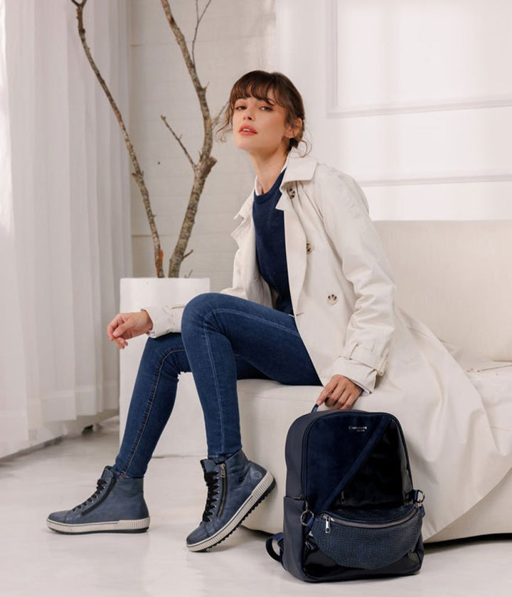 Remonte Stylish Baltic High-Top Sneakers - Blue