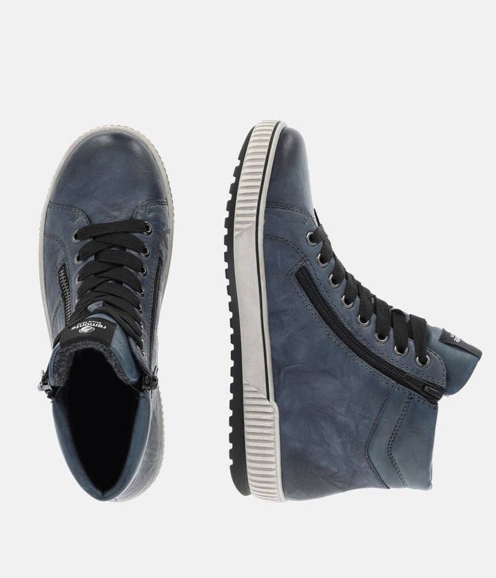 Remonte Stylish Baltic High-Top Sneakers - Blue