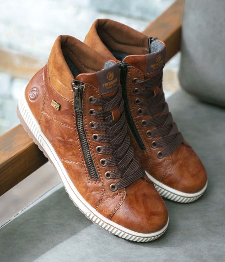 Remonte Stylish High-Top Sneakers - Brown