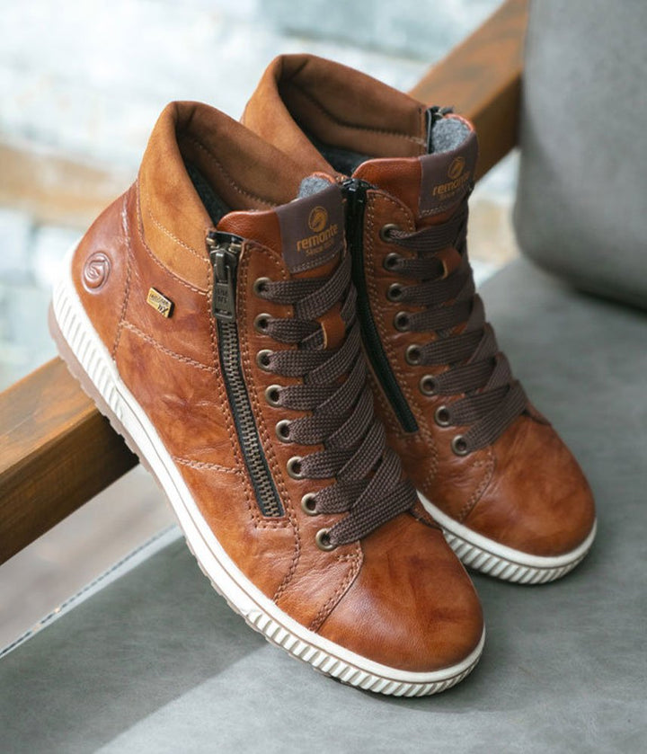 Remonte Stylish High-Top Sneakers - Brown