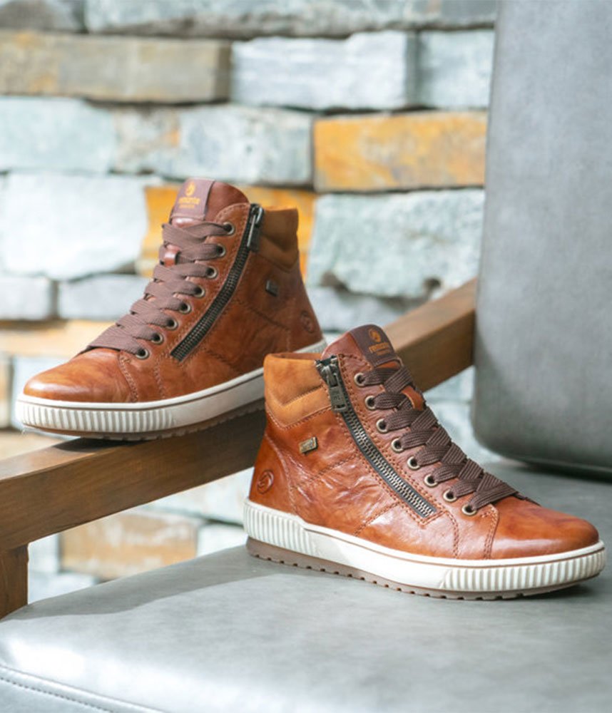 Remonte Stylish High-Top Sneakers - Brown