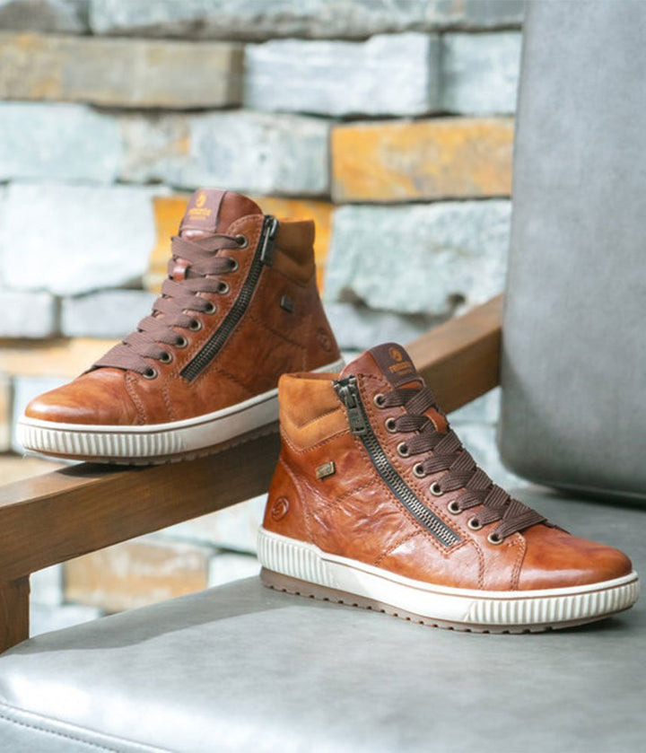 Remonte Stylish High-Top Sneakers - Brown