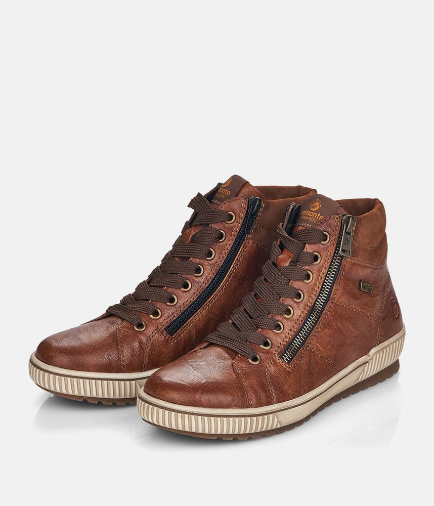 Remonte Stylish High-Top Sneakers - Brown