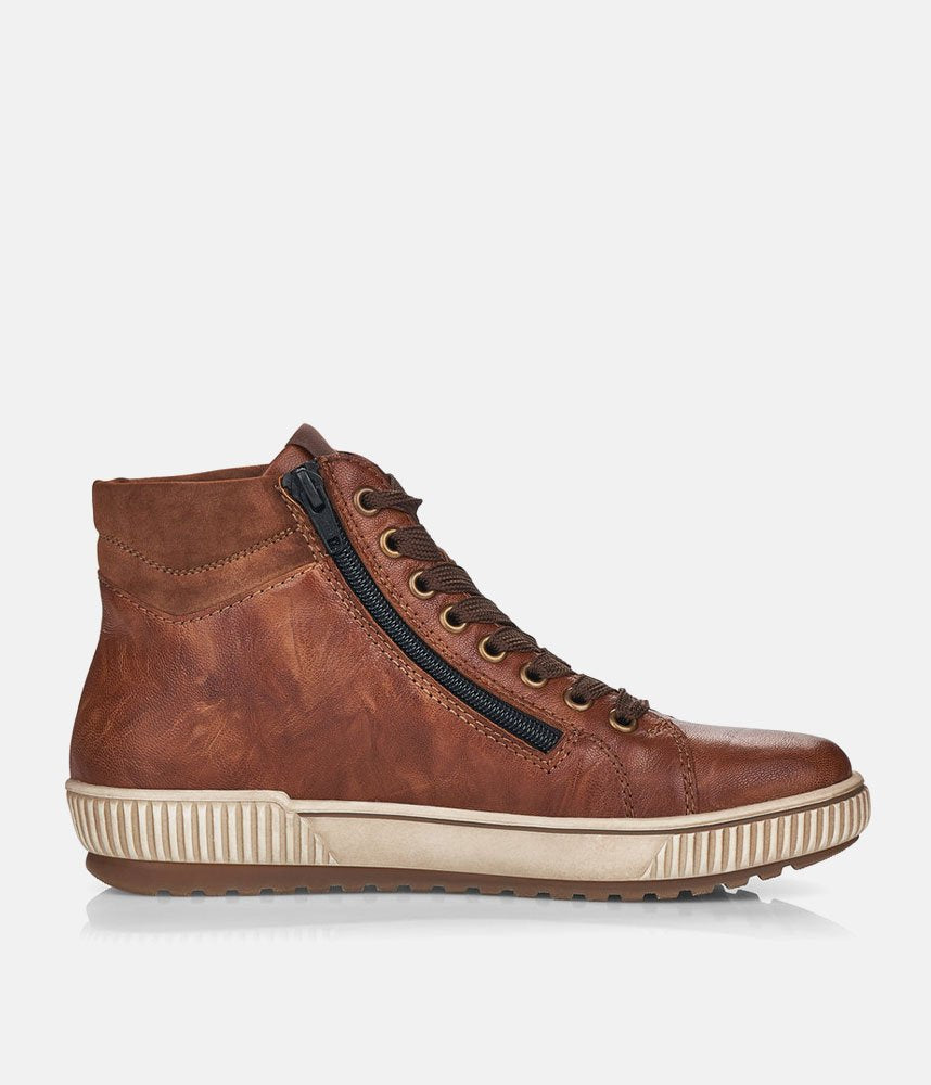 Remonte Stylish High-Top Sneakers - Brown