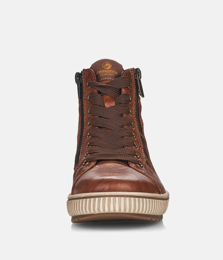 Remonte Stylish High-Top Sneakers - Brown