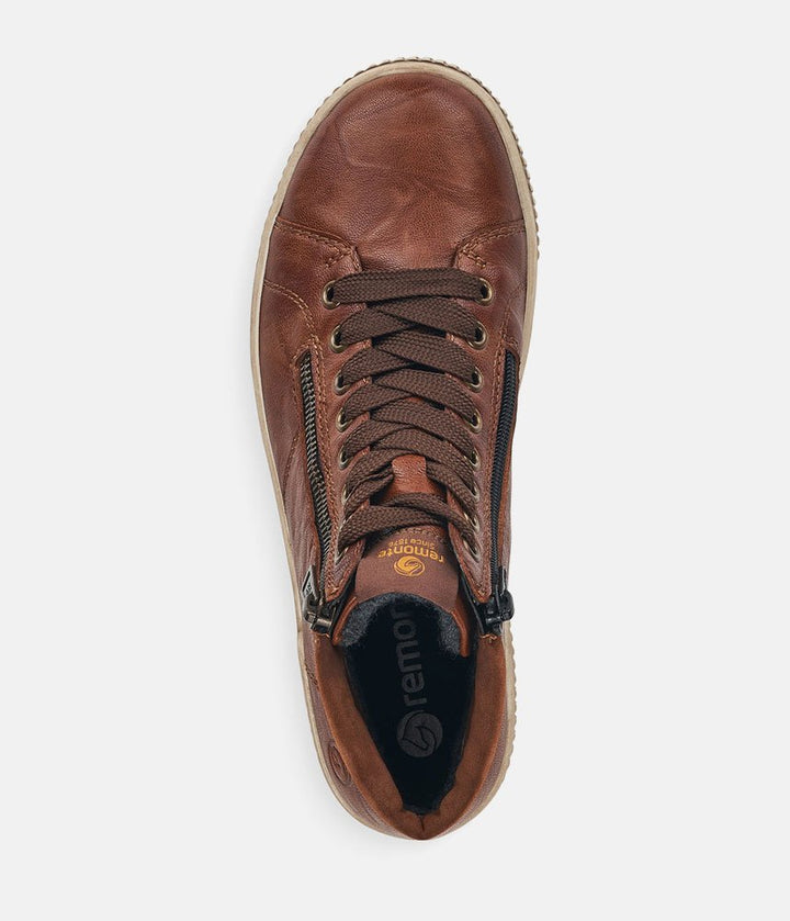 Remonte Stylish High-Top Sneakers - Brown