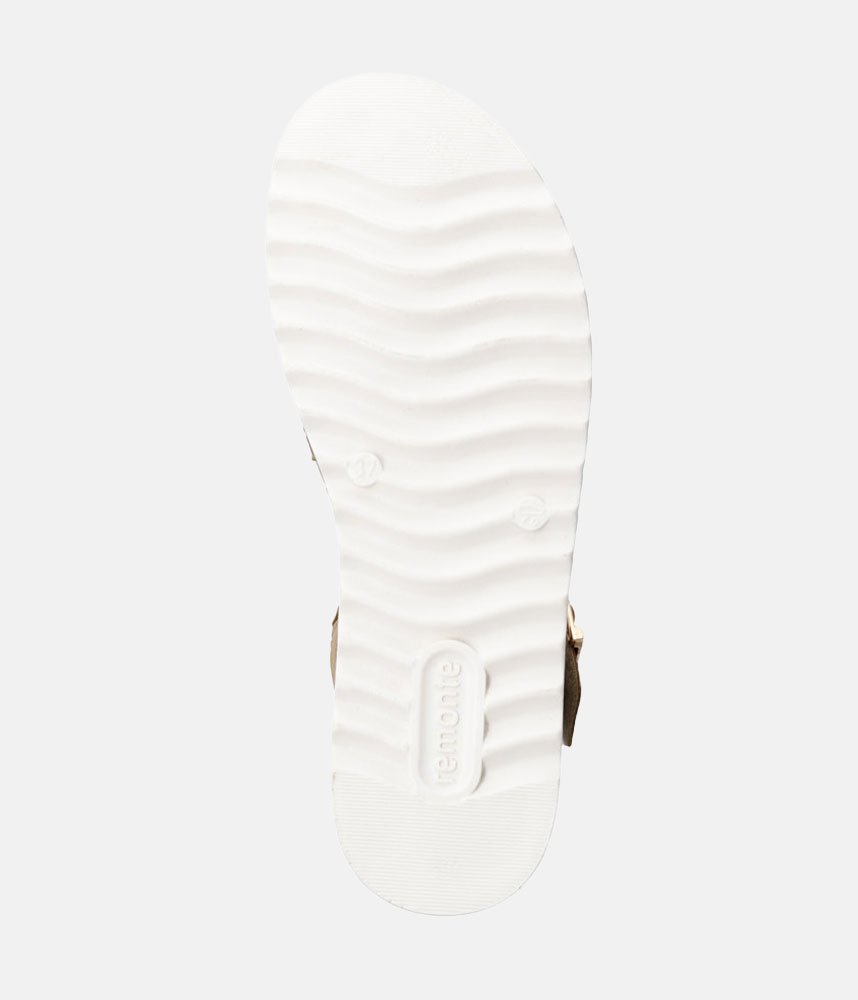 Remonte Gorgeous Beige/Gold Vegan Wedge Sandals