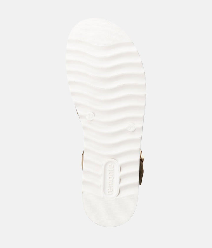 Remonte Gorgeous Beige/Gold Vegan Wedge Sandals