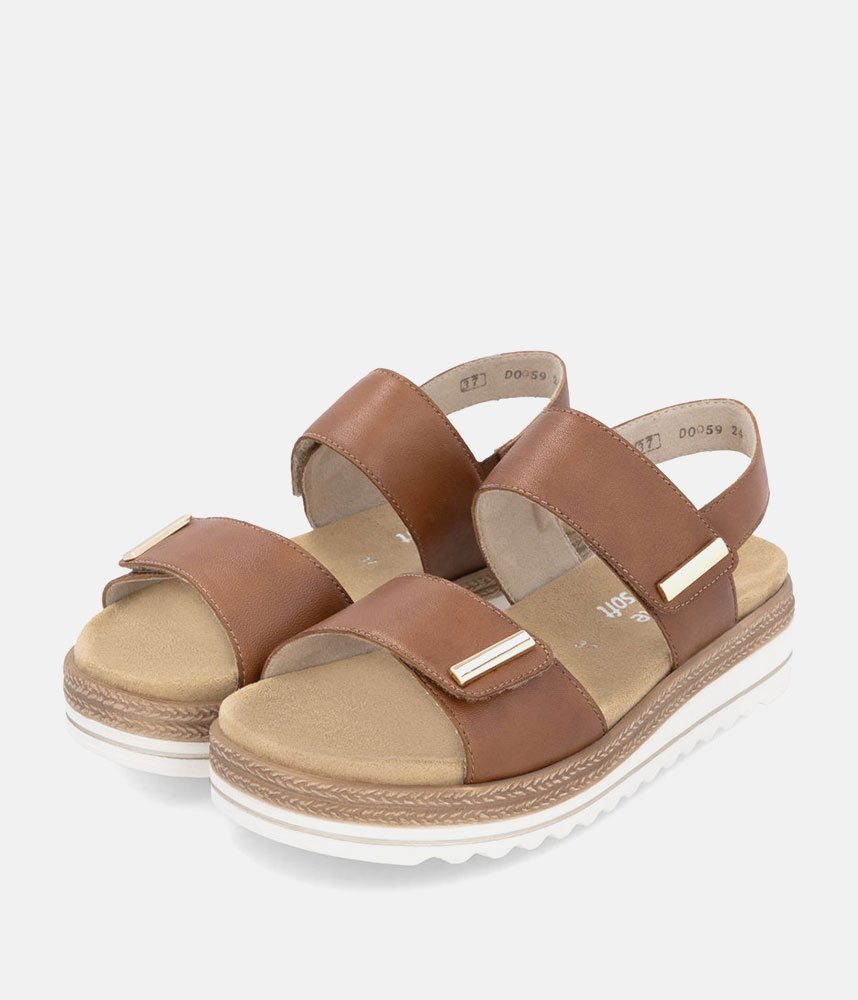 Remonte Versatile Brown Wedge Sandals